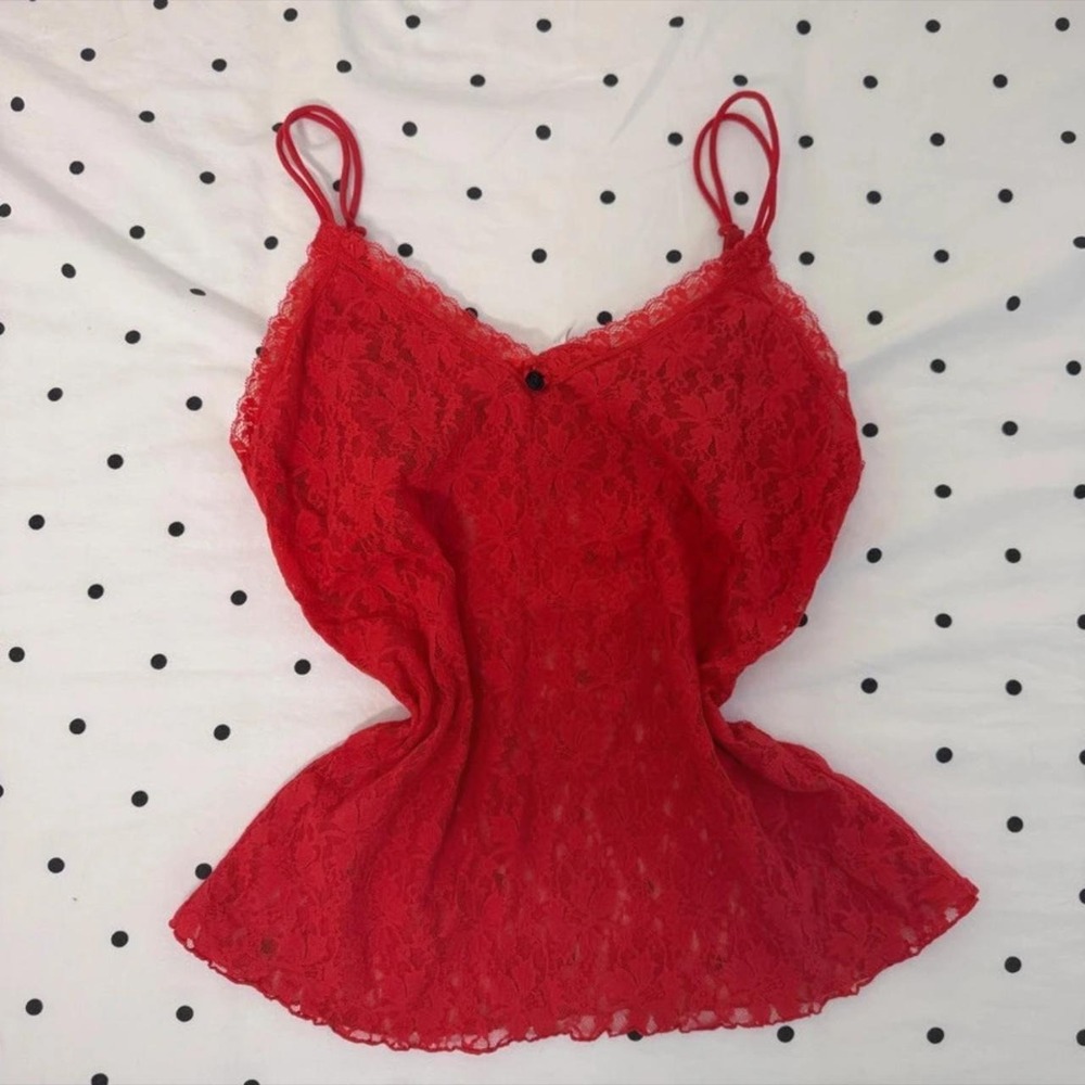 Y2K Red Lace Cami